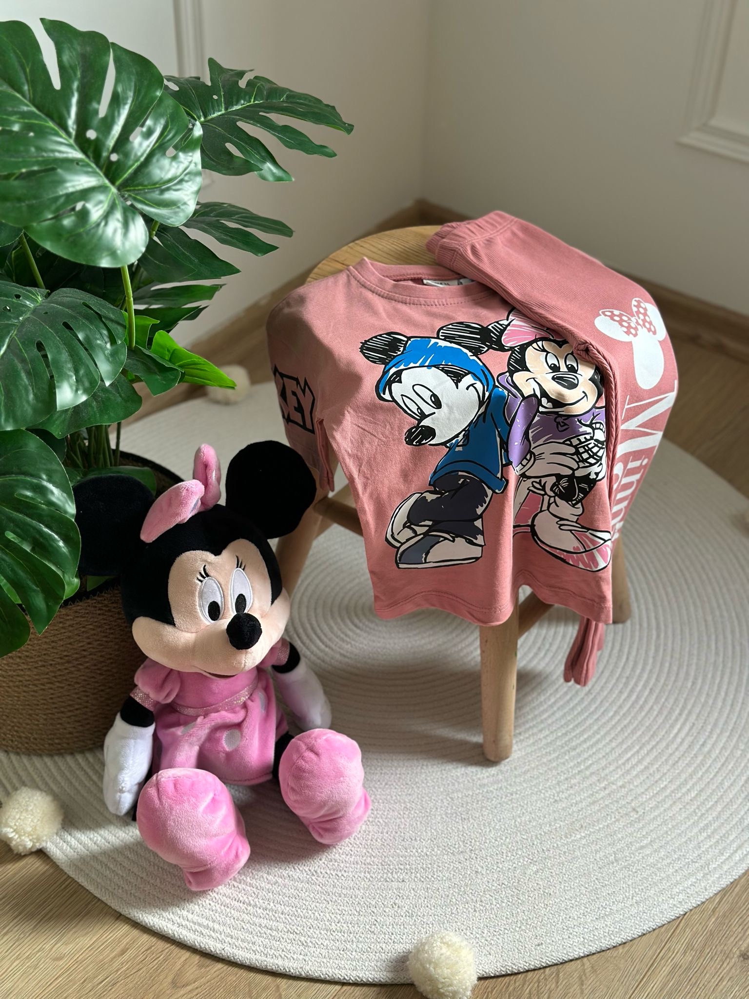 Minnie ve Mickey Pembe Taytlı Takım