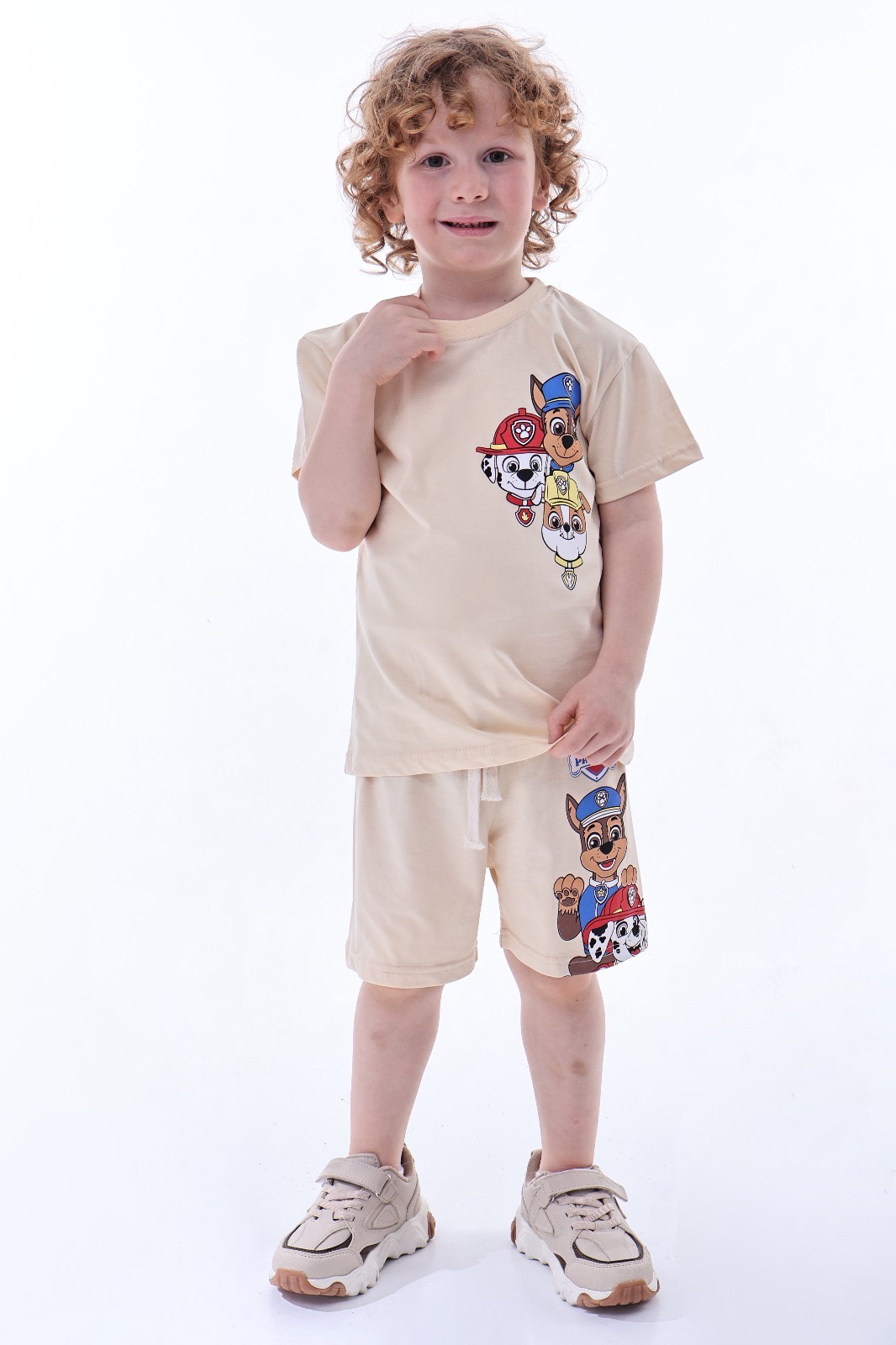 Krem Rengi Paw Patrol Team Şortlu takım