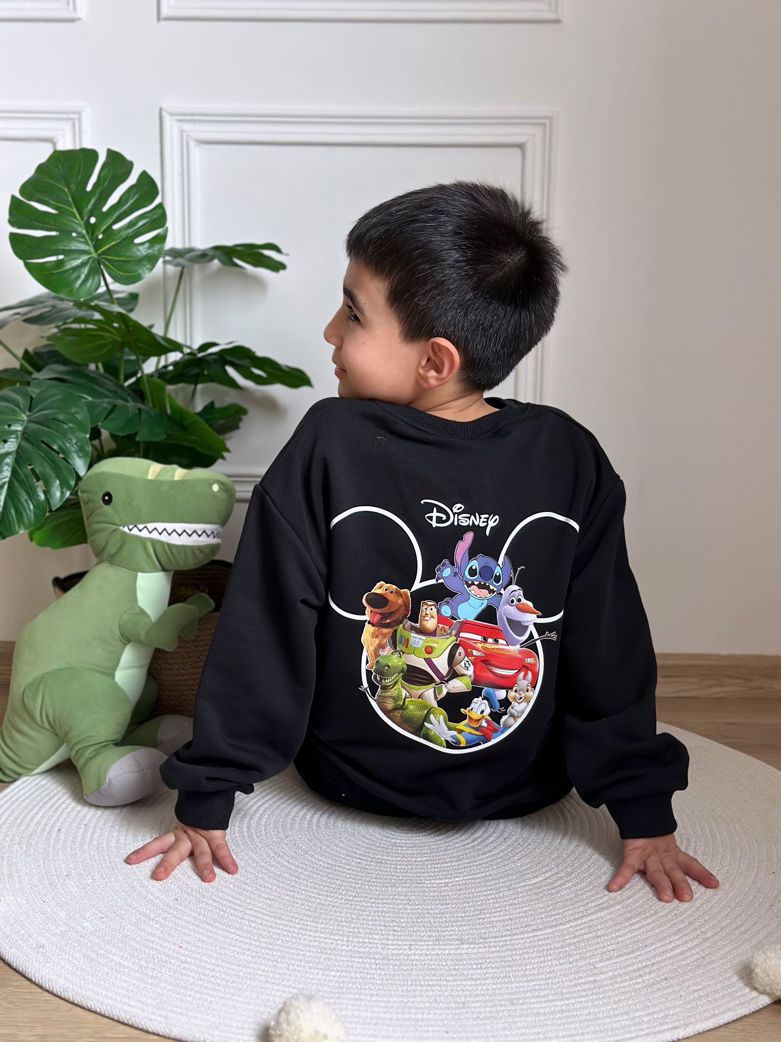 Sırt Detaylı Siyah Disney Mickey Mouse Eşofman Takımı