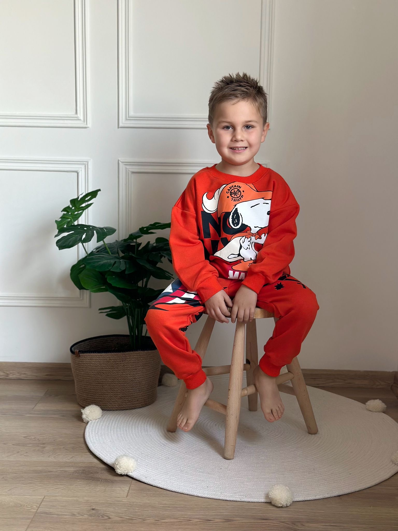 Turuncu Captain Snoopy Eşofman Takımı