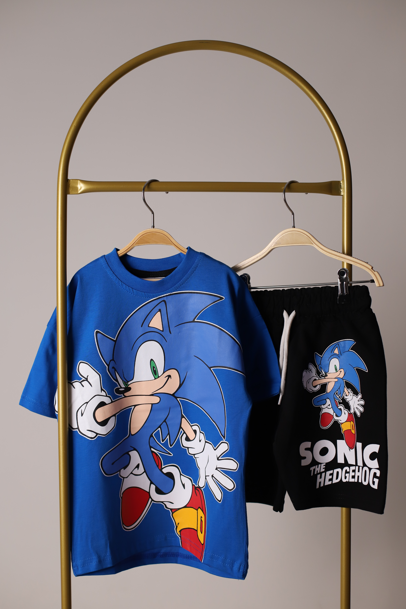 Mavi Sonic The Hedgehog Şortlu Takım