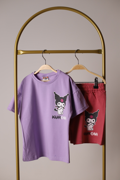 Çift Renkli Kuromi Şortlu Takım