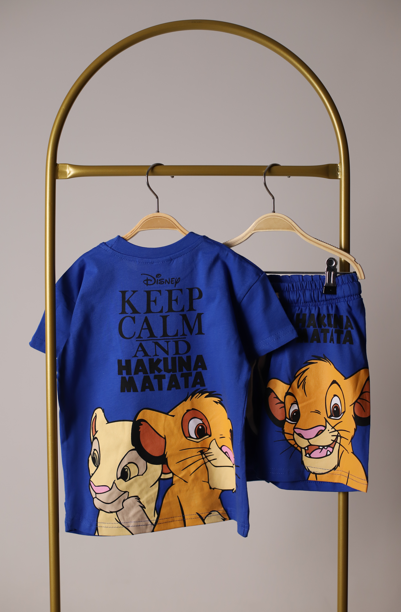 Mavi Hakuna Matata Şortlu Takım