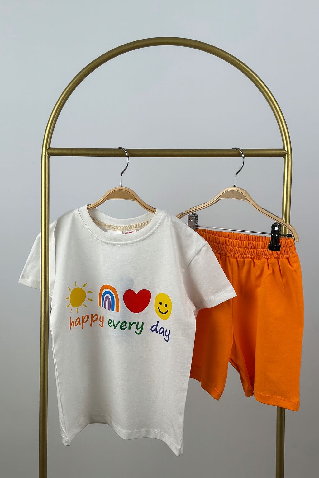 Happy Every Day Baskılı Şortlu Takım
