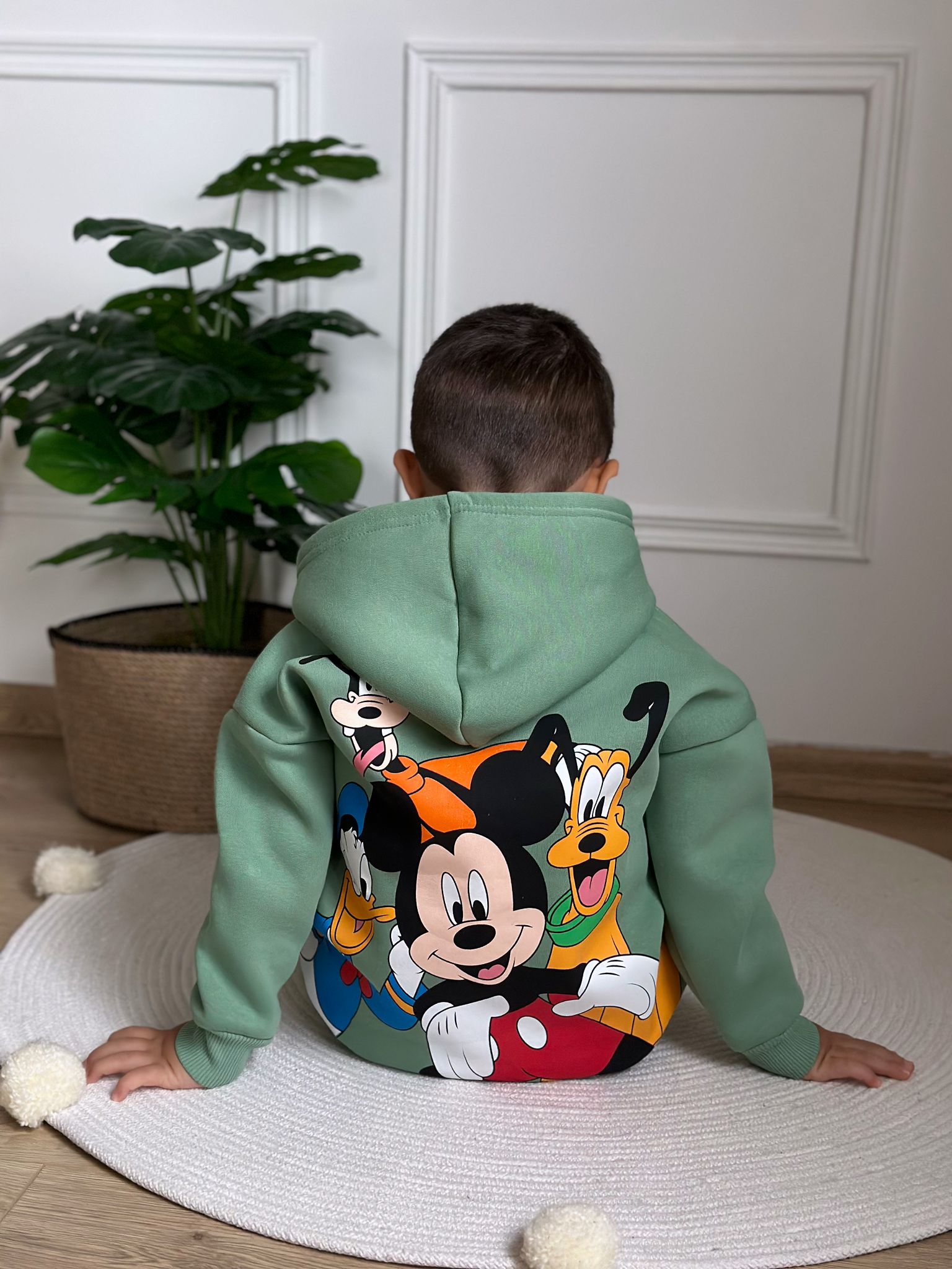 Yeşil Mickey Ve Arkadaşları Sırt Baskılı Eşofman Takımı