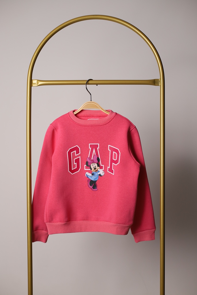 Pembe Minnie Mouse Gap Baskılı Sweatshirt