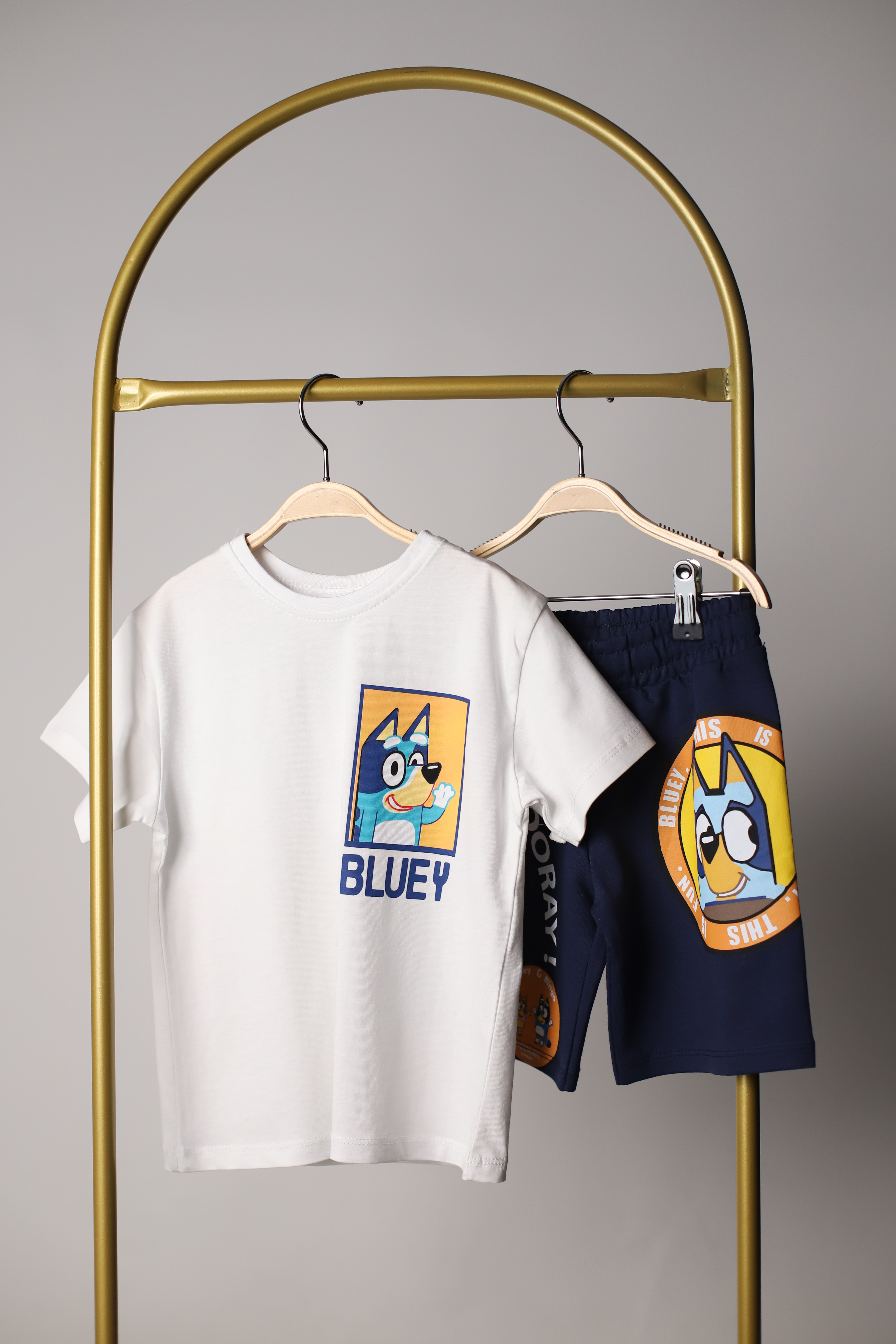 Bluey Sırt Baskılı Şortlu Takım