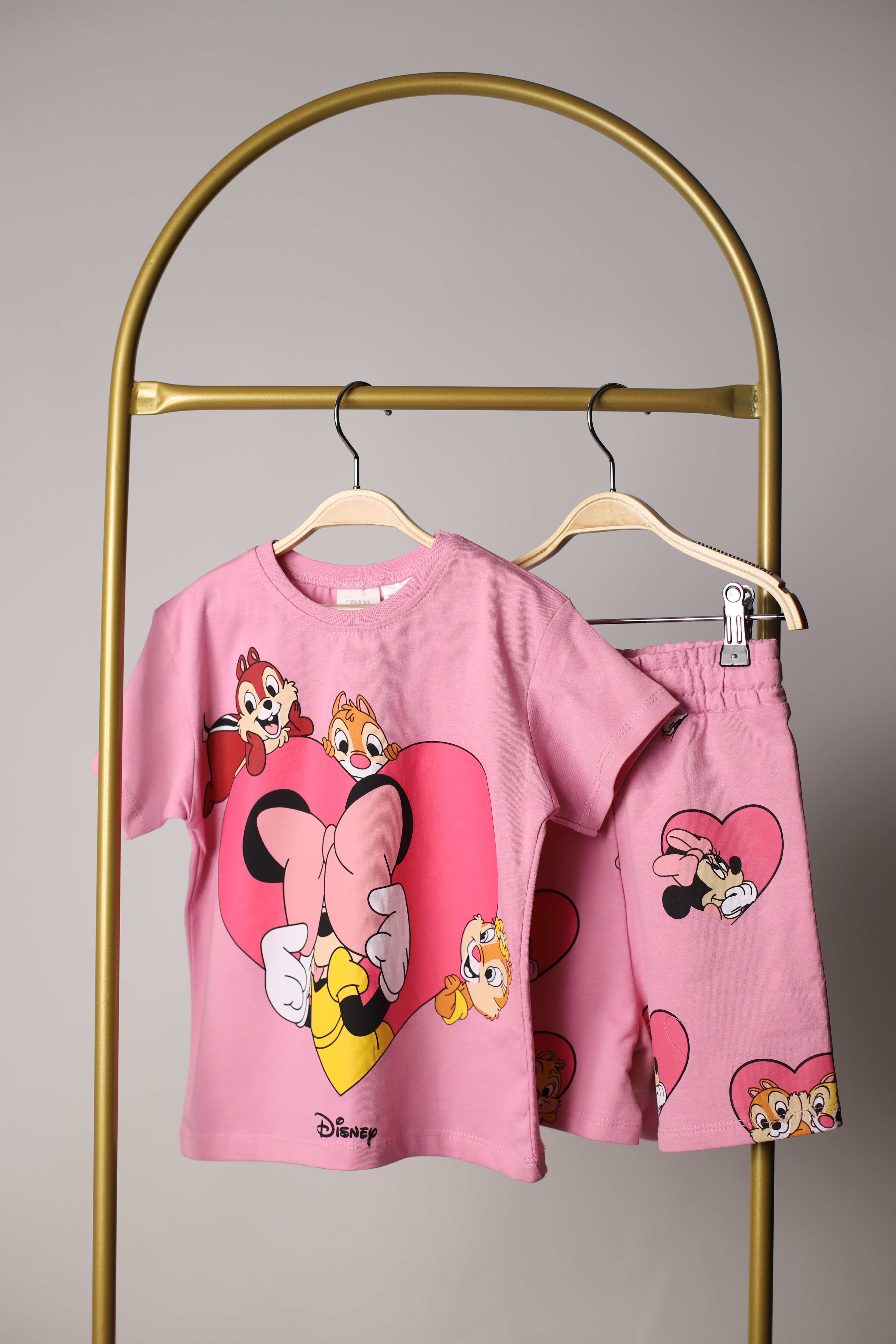 Pembe Minnie Kalpli Şortlu Takım