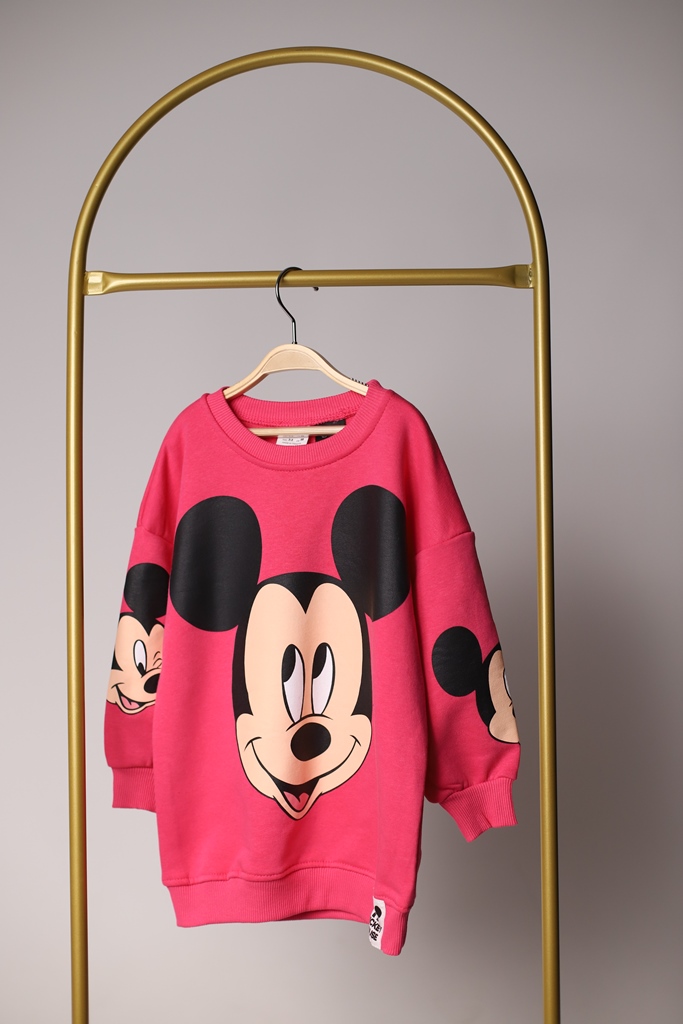 Pembe Minnie Baskılı Elbise