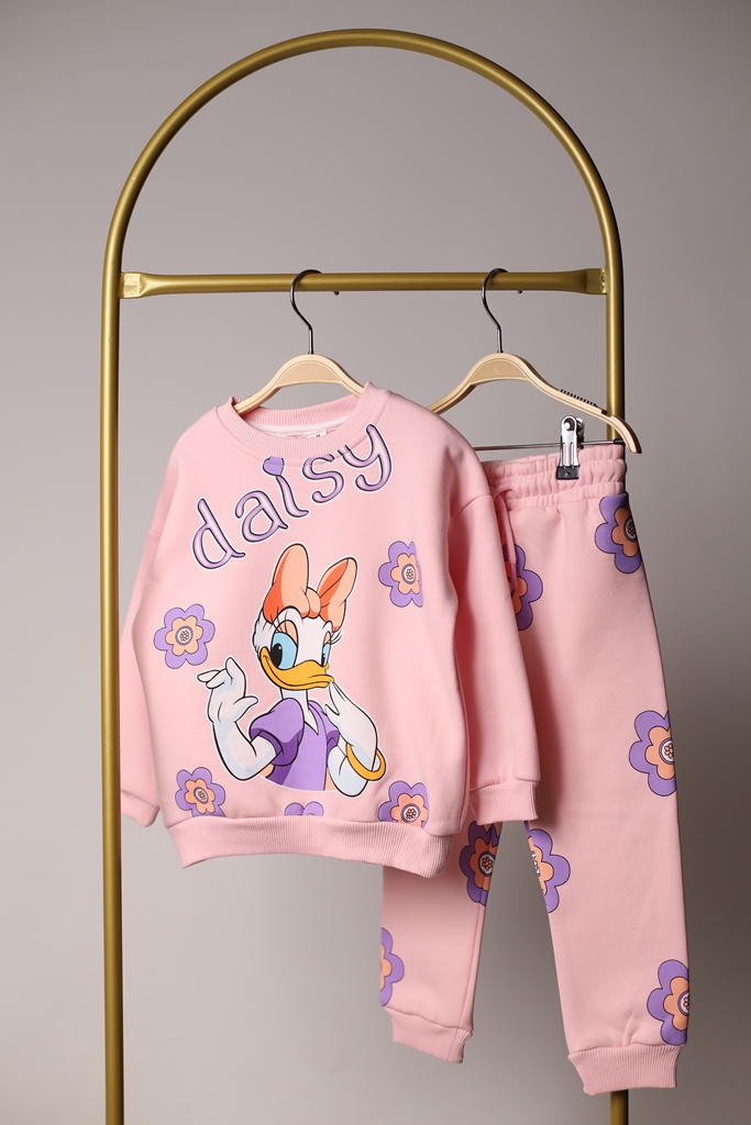 Pembe Üzeri Çiçekli Daisy Duck Eşofman Takımı