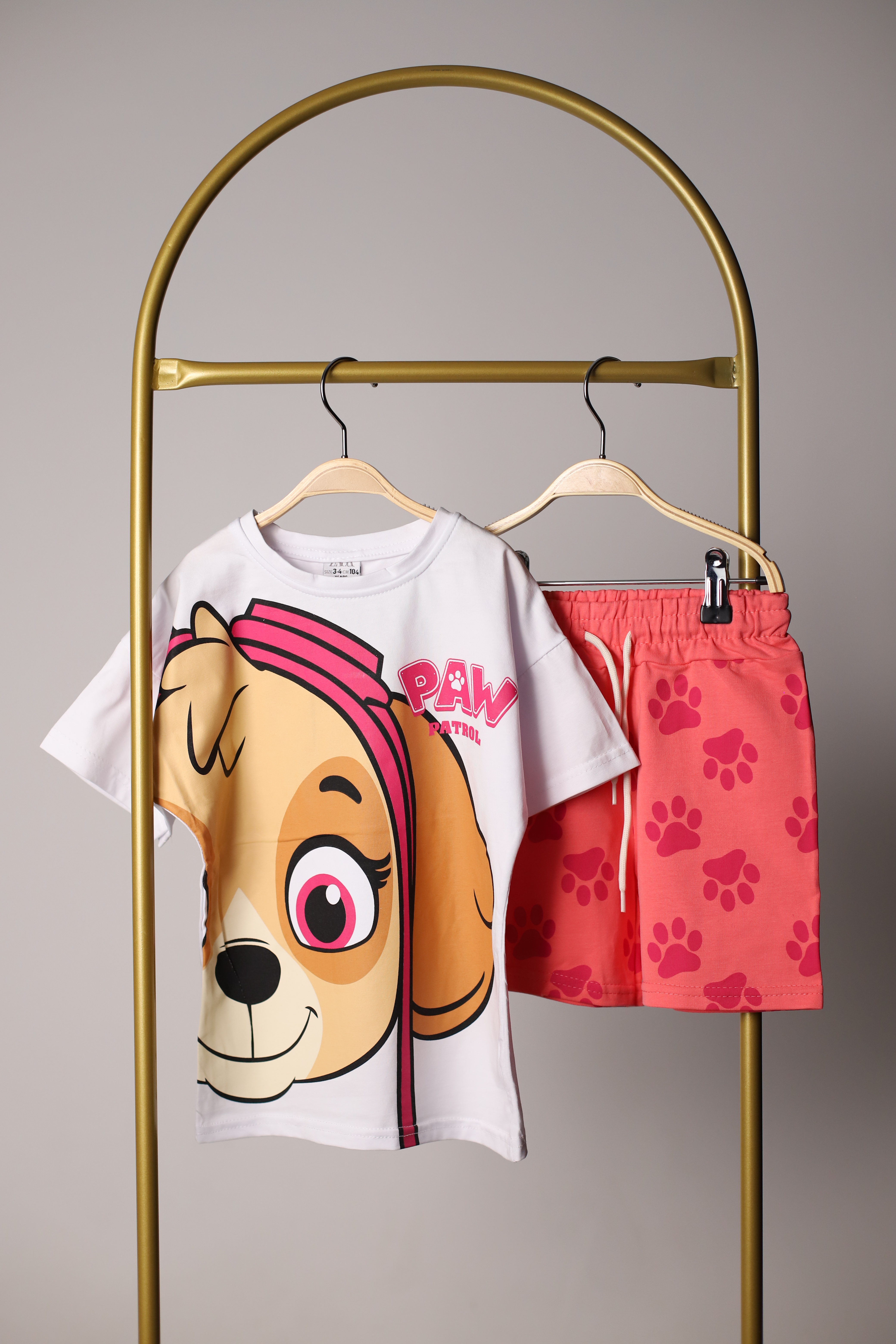 Pembe Paw Patrol Şortlu Takım