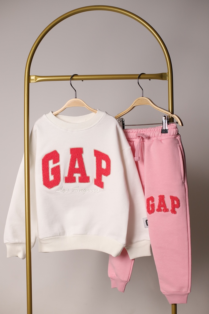 Pembe Punch İşlemeli Gap Eşofman Takımı