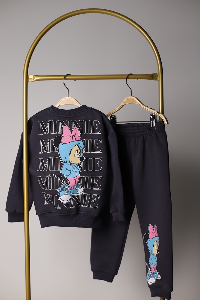 Siyah Minnie Mouse figurlü Eşofman Takımı