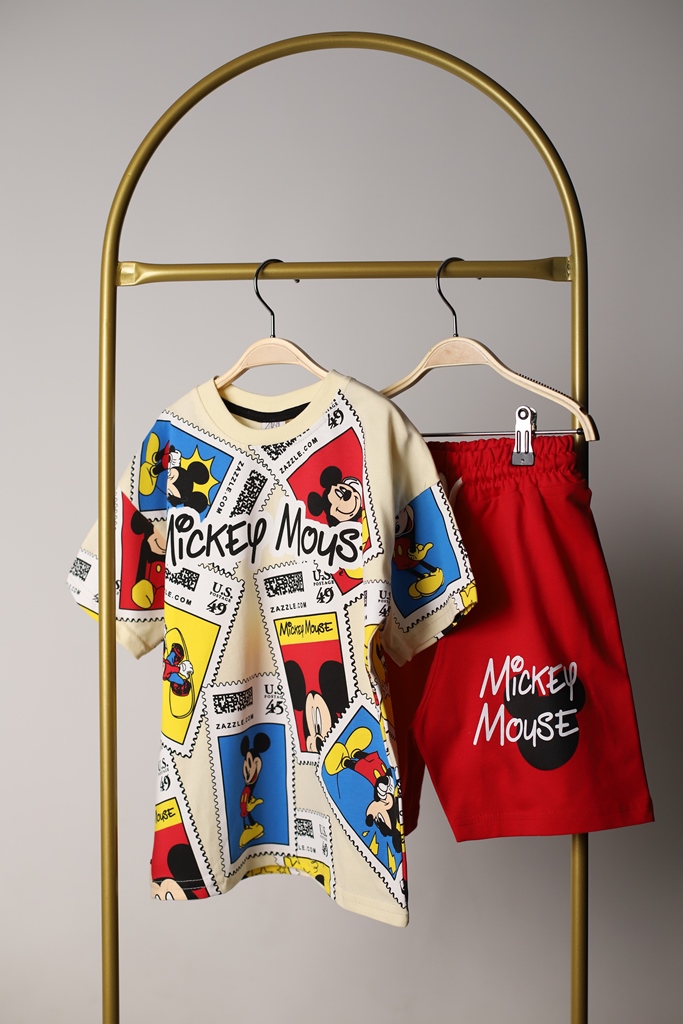 Mickey Kırmızı Şortlu Takım