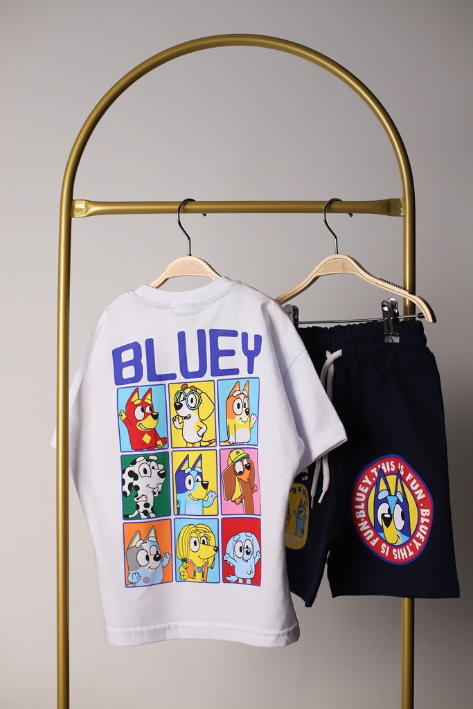 This Is Fun Bluey Sırt Baskılı Şorlu Takım