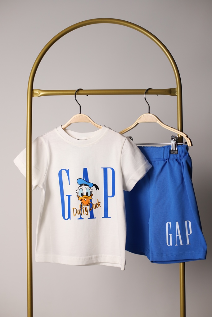 Mavi Daffy Duck Gap Şortlu Takım
