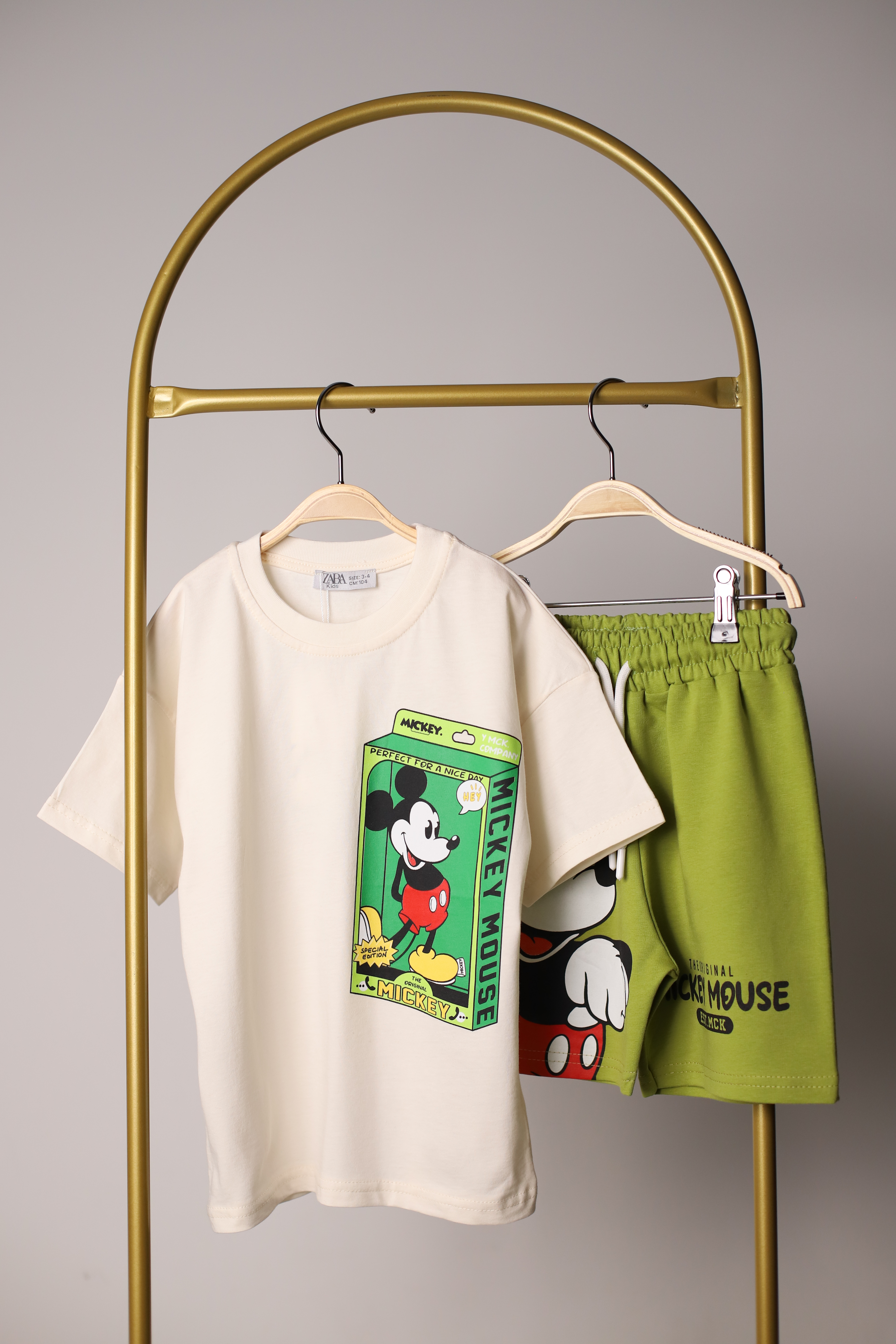 Yeşil Mickey Şortlu Takım