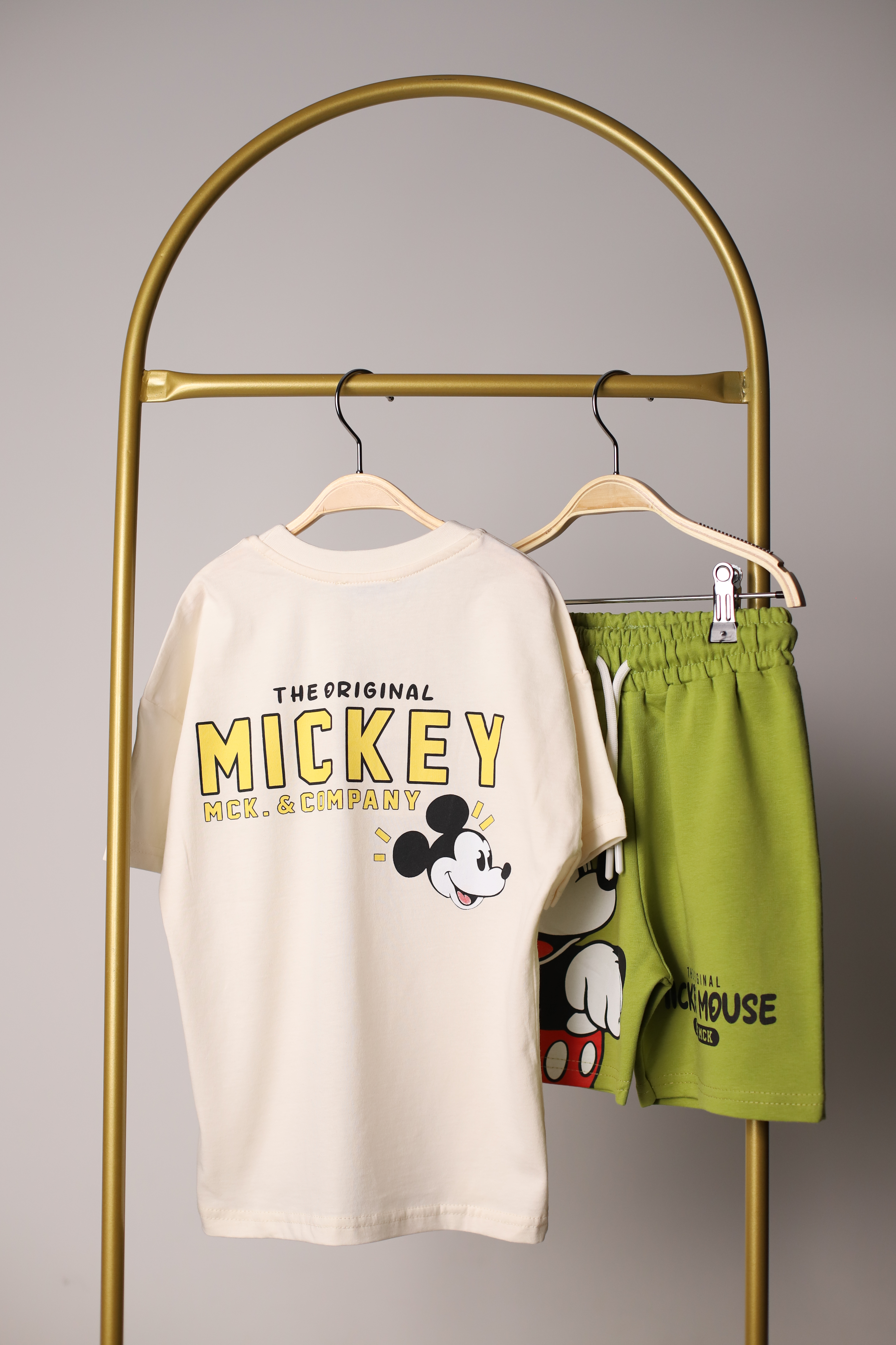 Yeşil Mickey Şortlu Takım