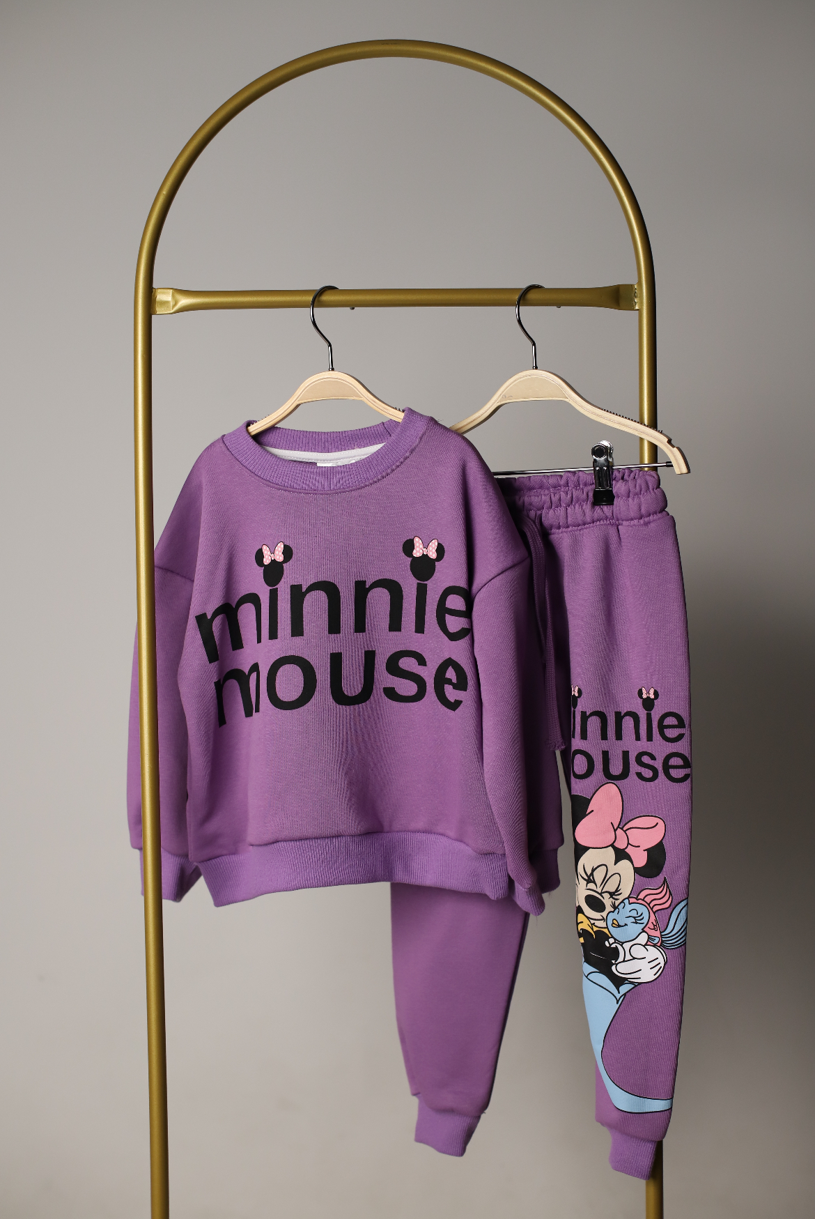 Sevimli Minnie Mouse Sırt Baskılı Eşofman Takımı