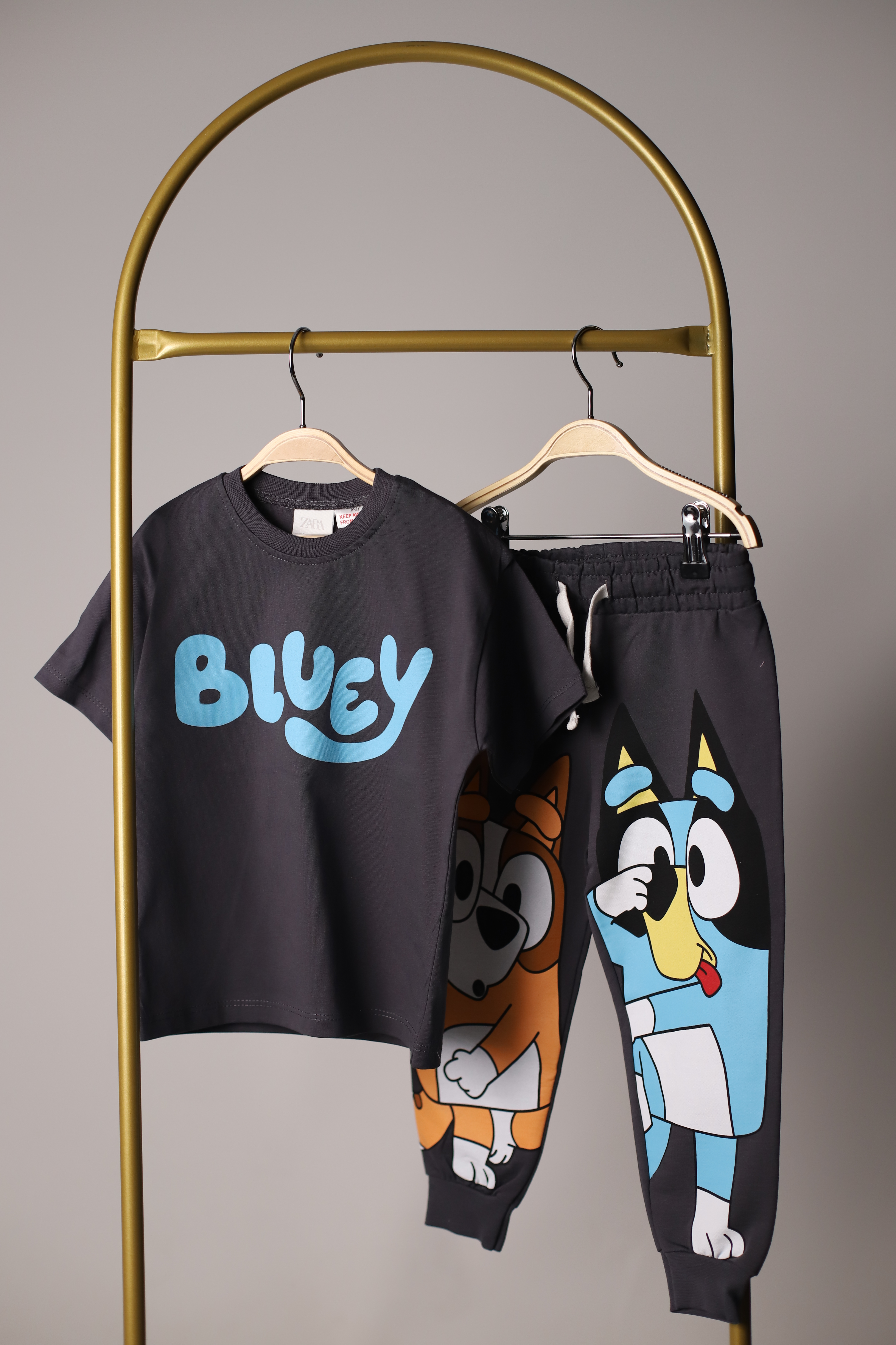 Antrasit Bluey Sırt Baskılı Eşofman Takımı