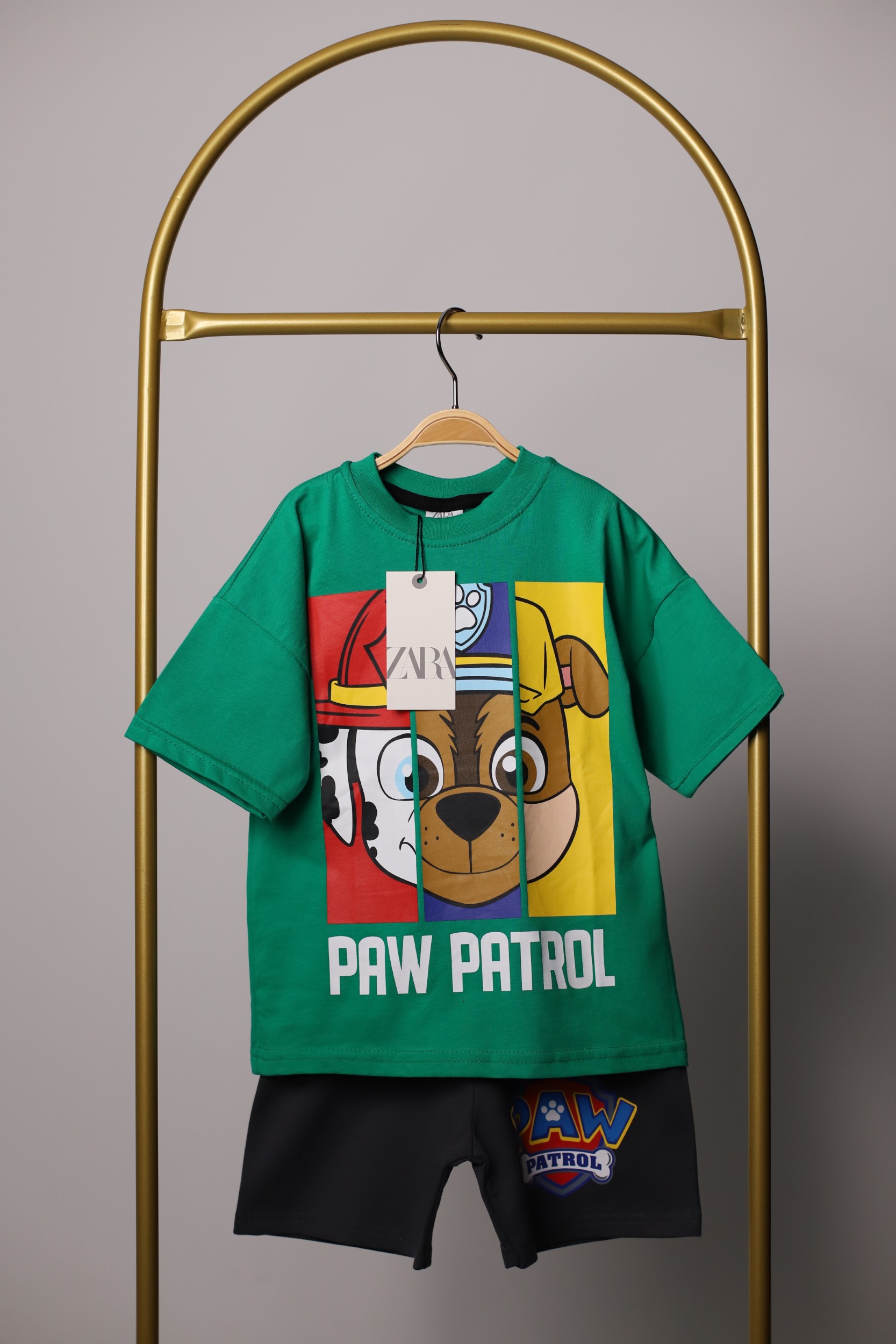 Yeşil paw patrol Büyük Baskılı Çocuk Takımı