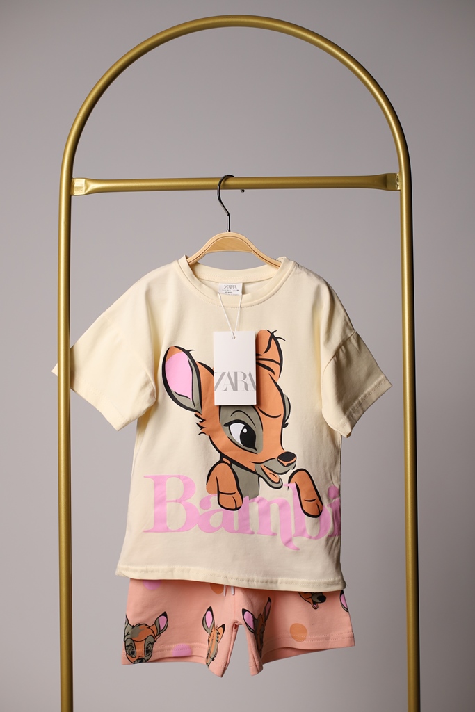 Bambi Pudra Pembe Şortlu Takım