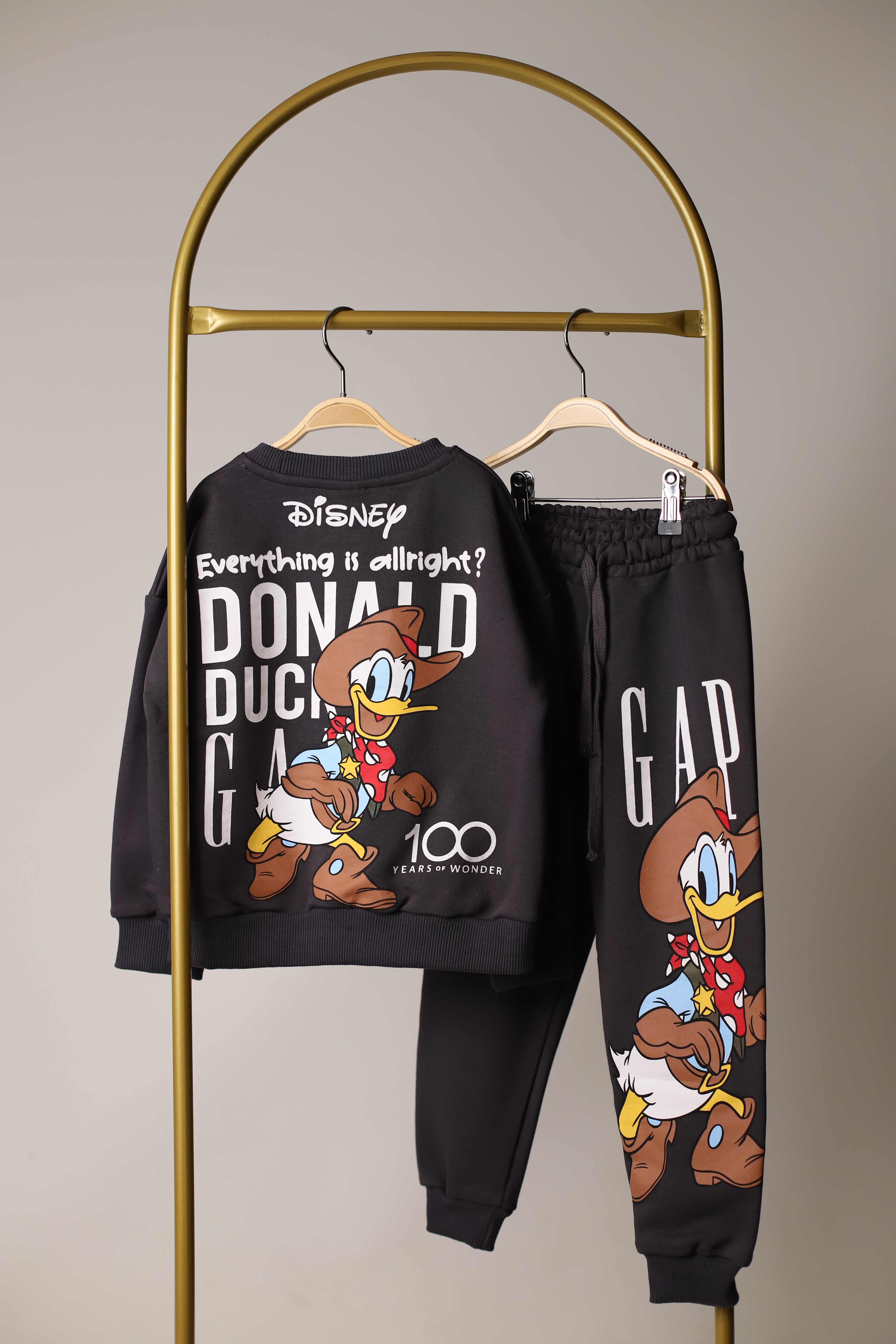 Antrasit Kovboy Donald Duck Eşofman Takımı