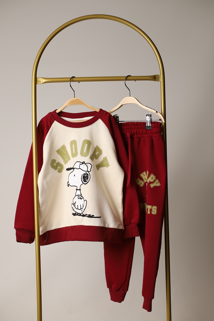 Bordo Athletic Snoopy Eşofman Takımı