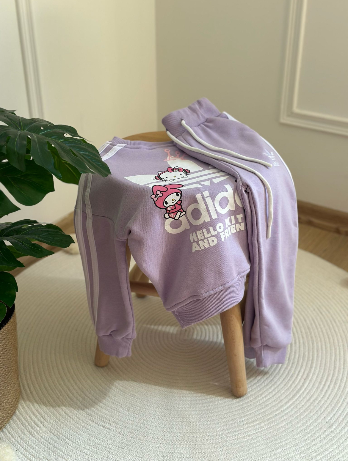 Lila Hello Kitty Spor Logolu Eşofman Takımı