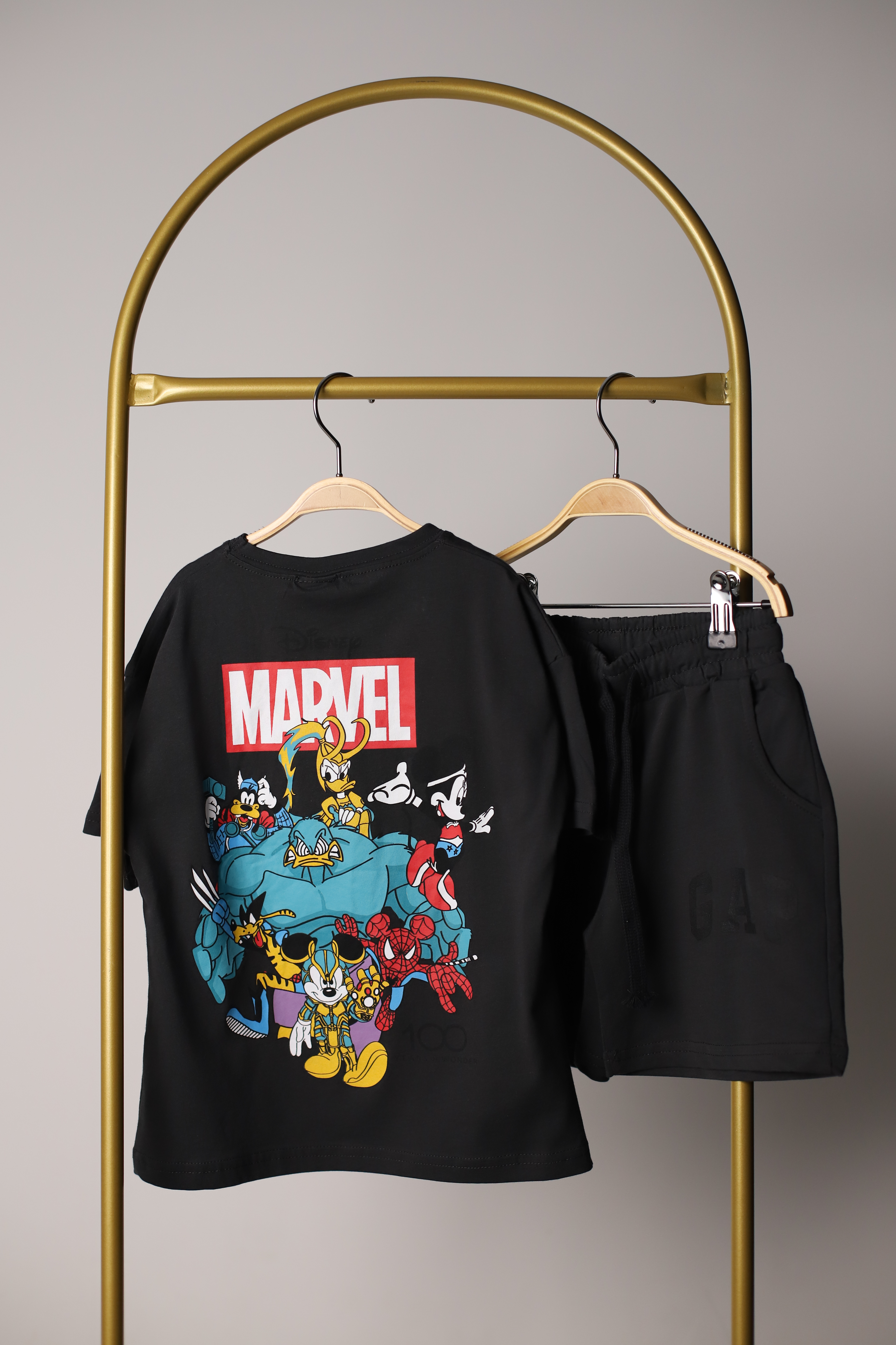 Disney Marvel Figür Baskılı Şortlu Takım