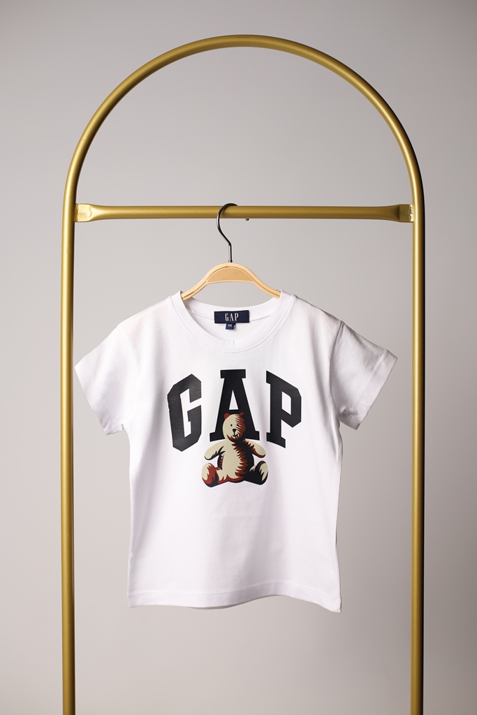 Beyaz Gap Ayıcık Detaylı Erkek T-Shirt