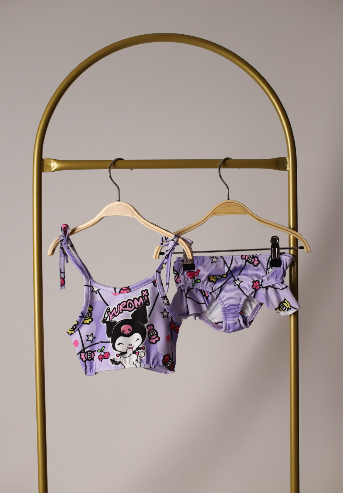 Mor Kuromi Çantalı Bikini Takımı