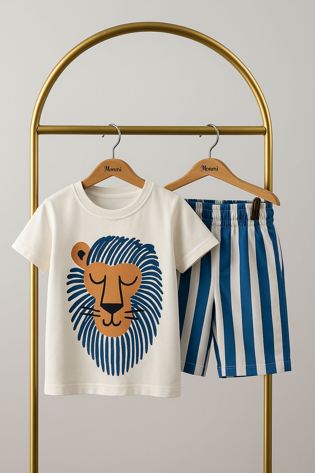 The Lion Mavi Çizgili Şortlu Takım