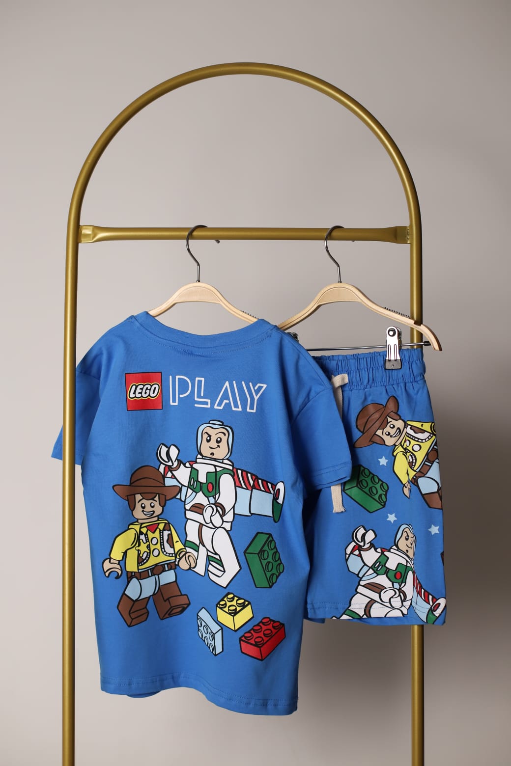 Mavi Sırt Baskılı Lego Play Şortlu Takım