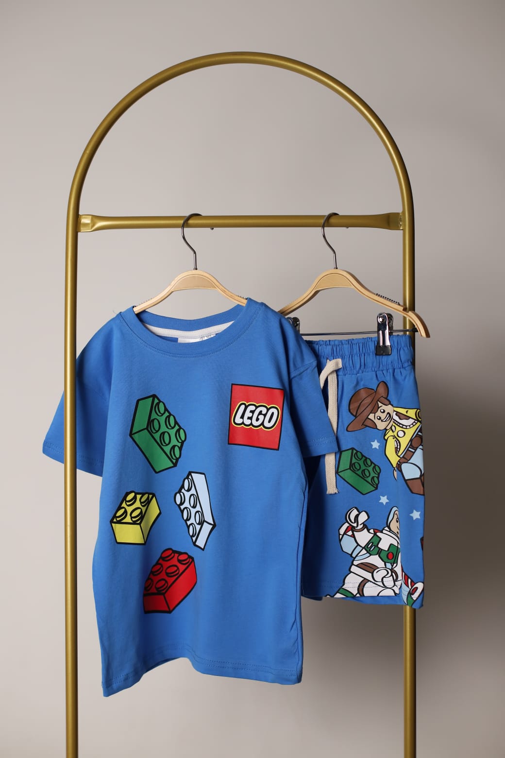 Mavi Sırt Baskılı Lego Play Şortlu Takım