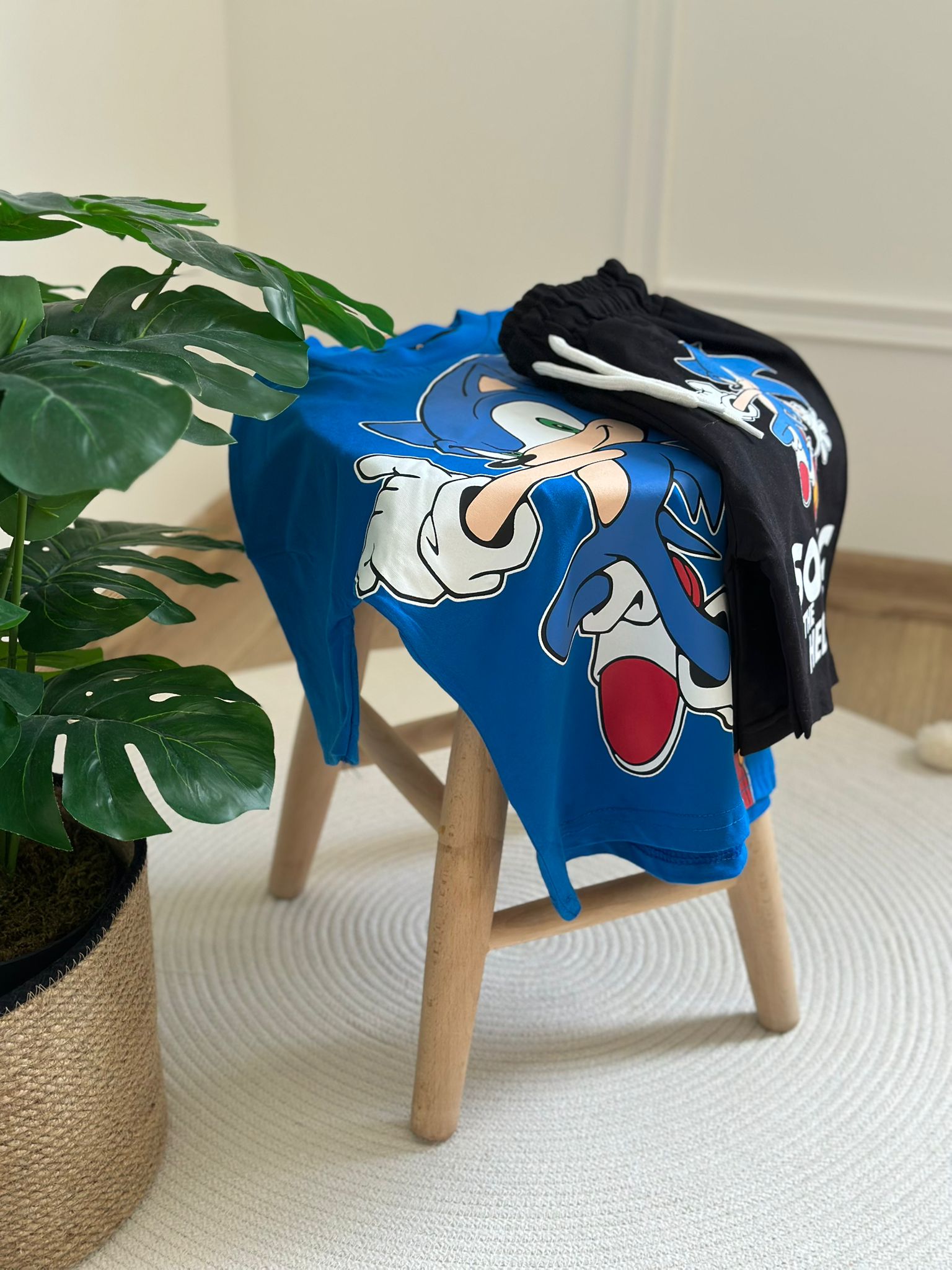 Mavi Sonic The Hedgehog Şortlu Takım