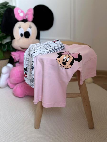 Pembe Minnie Mouse Sırt Baskılı Taytlı Takım