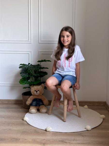Beyaz Gap Baskılı Kız Çocuk t-shirt