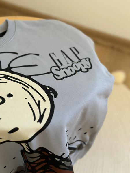 Sırt Baskılı Gri Snoopy Karakter Baskılı Gap Eşofman Takımı
