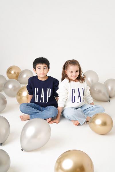 Beyaz Gap Mavi Baskılı Sweatshirt