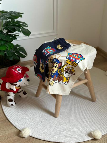 Paw Patrol Figür Baskılı Şortlu Takım
