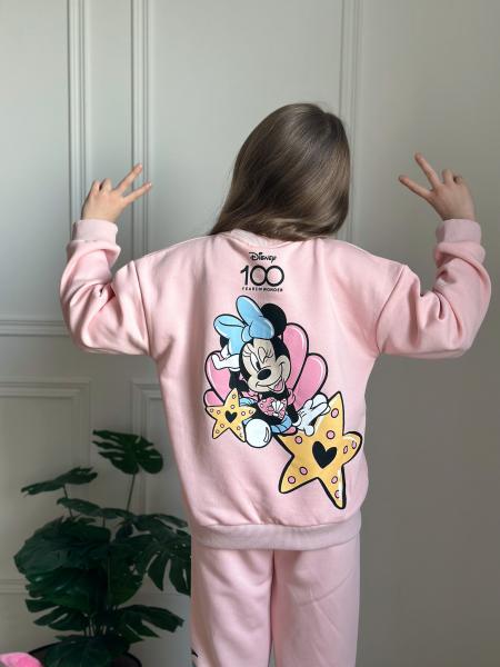 Sevimli Minnie Mouse Sırt Baskılı Pembe Eşofman Takımı