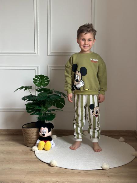 Haki Çizgili Mickey Eşofman Takımı