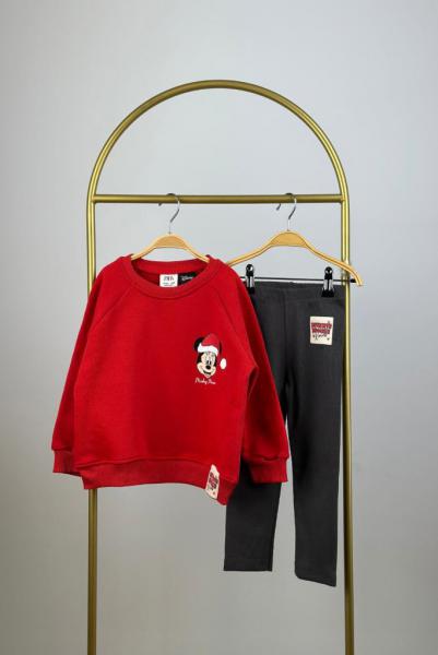 Chirstmas Mickey Baskılı Taytlı Takım