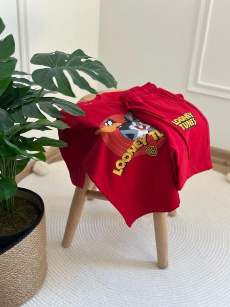 Kırmızı Looney Tunes Şortlu Takım