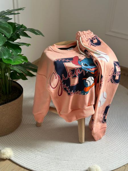 Beyzbolcu Stitch Pembe Eşofman Takımı