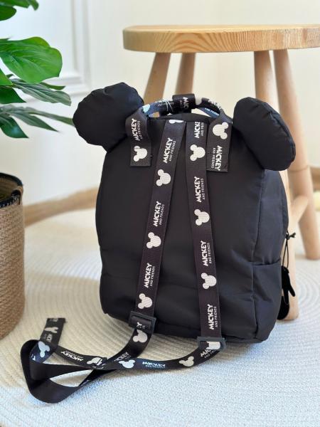 Siyah Mickey Mouse Kulak Detaylı Sırt Çantası