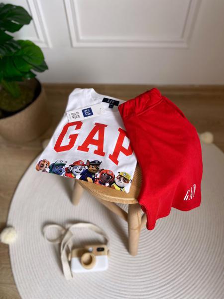 Beyaz Paw Patrol Baskılı Gap Şortlu Takım