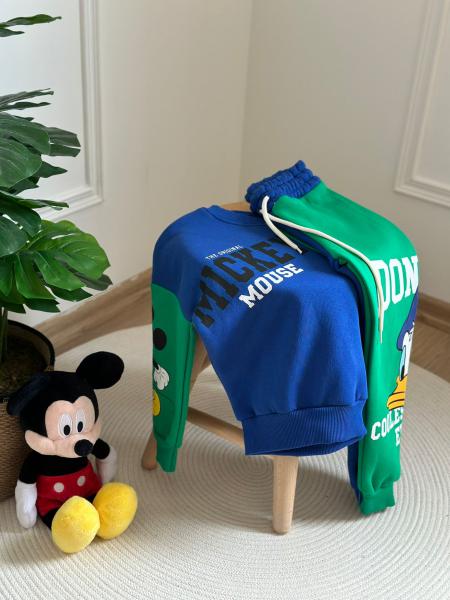 Mavi Yeşil Donald Duck ve Mickey Mouse Eşofman Takımı