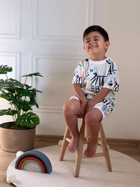 Animal Print Şortlu Takım